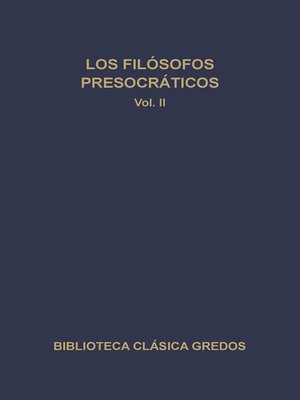 cover image of Los filósofos presocráticos II